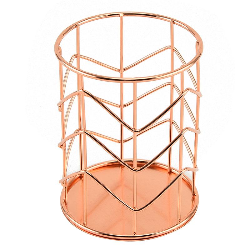 1 шт. Золотой металлический держатель для ручек для стола, стакан для кистей для макияжа, подставки для карандашей и органайзер для дома и офиса