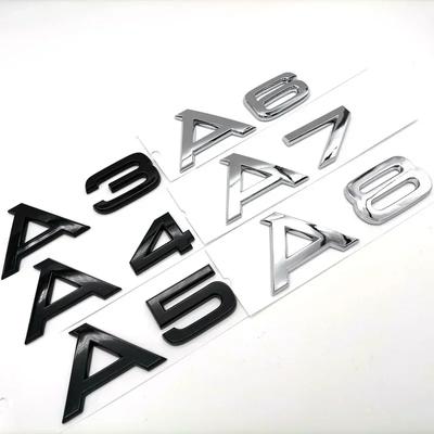 3D ABS хром черный задний багажник эмблема значок наклейки для A1 A3 A4 A5 A6 A7 A8 Q2 Q3 Q5 Q7 Q8 TT автомобильные аксессуары