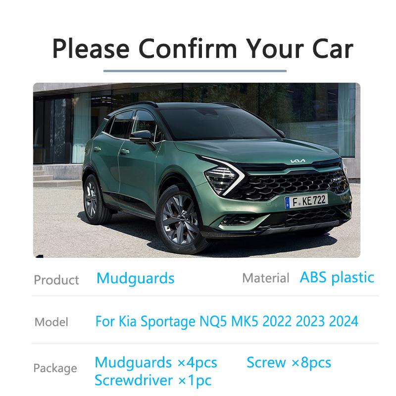 Брызговики для Kia Sportage NQ5 MK5 2022 2023 2024, передние и задние брызговики, брызговик, новое обновление, автомобильные аксессуары