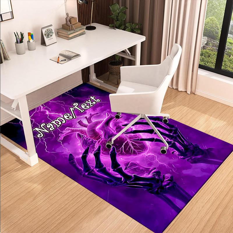 1PC Custom Name Heart Darkness Theme Floor Mat Ideal for Living Room, Game Rooms, Office, Bedroom,Floor Mat Playful Design