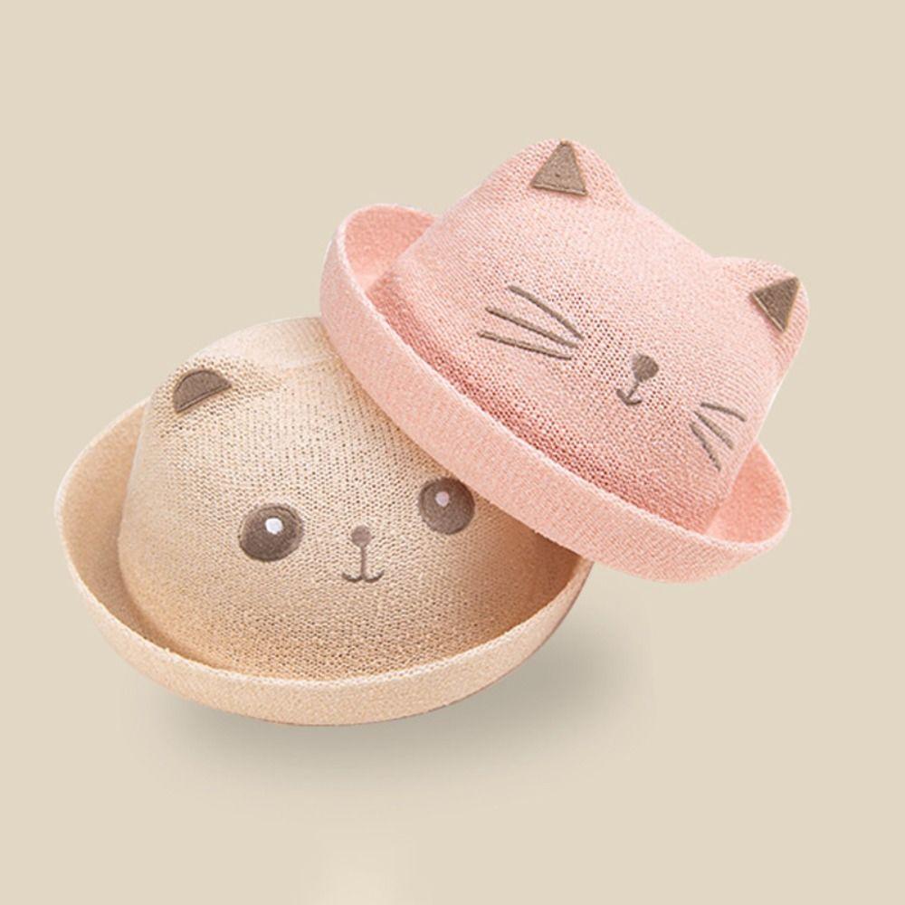 Sunbonnet Baby Straw Hat Breathable Panama Cap 1-3Y Children Bucket Hats Kids