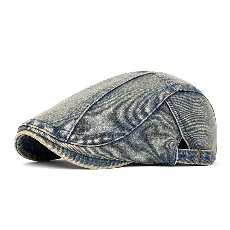 Vintage Denim Forward Cap Women's Spring Summer Peaked Cap Men Beret