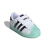adidas Светодиодные фонари Superstar CF C - белые полувспышки Aqua Kids кроссовки Cloud-White Core-Black IG7004