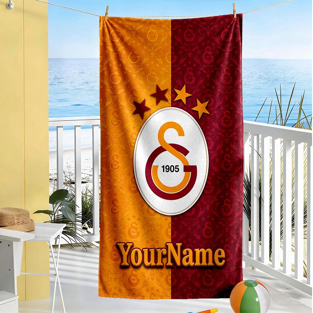 Galatasaray Customizable Name Beach Towel Soft Durable Quickdry Suitable For Sports Travel Swimming Yoga Bathroom Beach And Pool