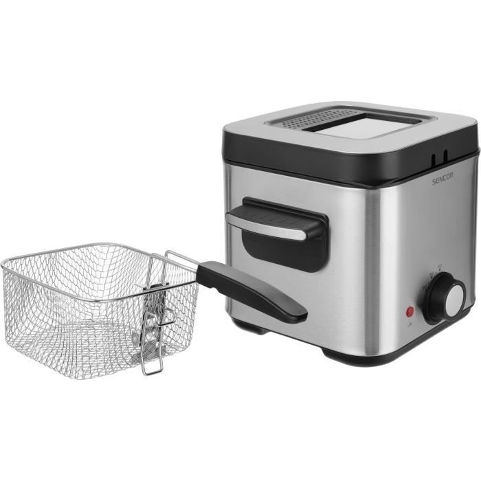 Friteuse électrique Sencor SFR 6200SS - Cuve 1,5 L - 900 W - Thermostat réglable - Noir