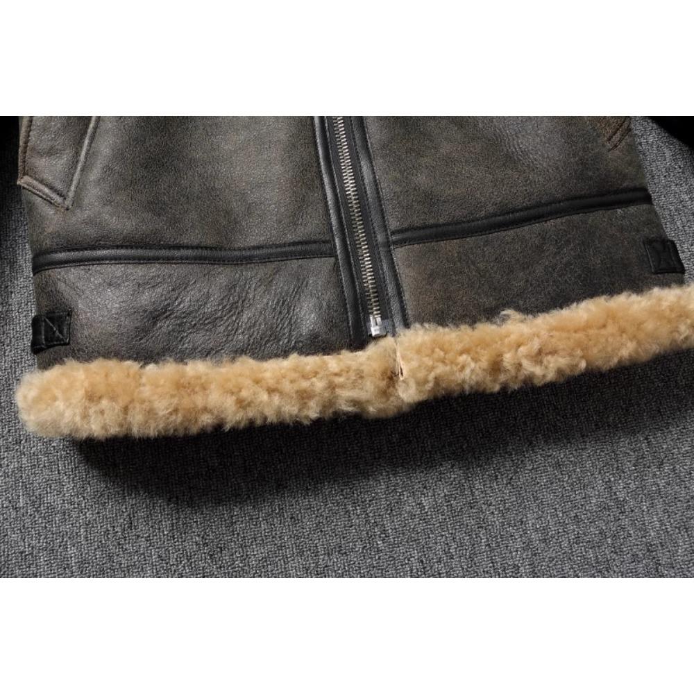 Китайский размер теплое пальто B3 Flight Coat для мужчин натуральная овчина меховая куртка мужская настоящая овчина шуба зима