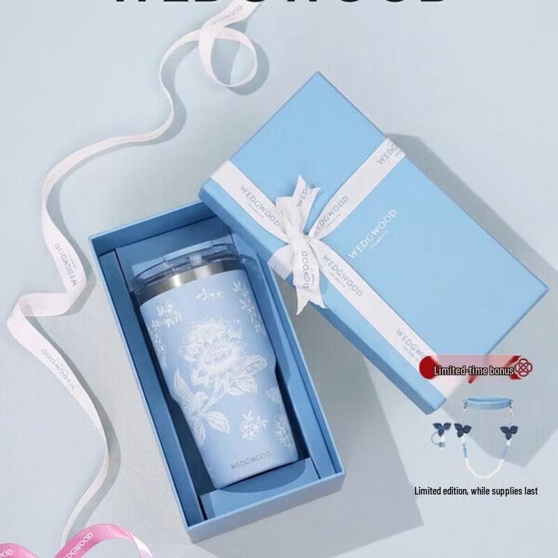 Wedgwood Ceramic Coated Insulated Stainless Steel Straw Tumbler