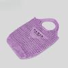 Skeleton Straw Bag Women's Mesh Pocket Handmade Woven Beach Tote Holiday Shoulder Bag