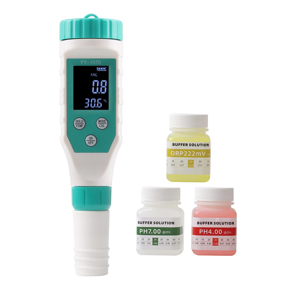 Digital Chlorine Meter PH Tester 7 In 1 SALT/ ORP/ TDS/EC/TEMP Tester CL Water Quality Analyzer for Swimming Pool Hot Spring