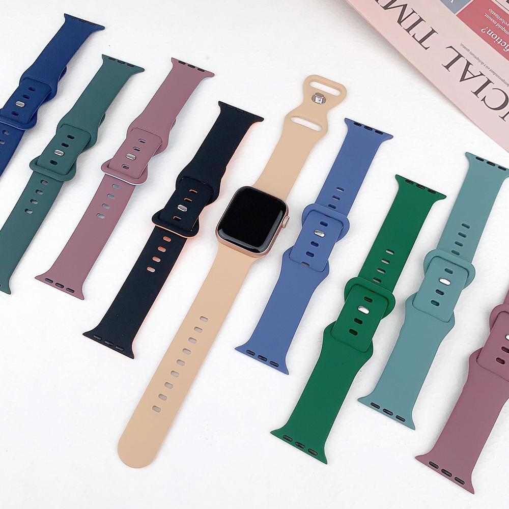 Силиконовый ремешок для Apple Watch 44 мм 45 мм 41 мм 40 мм 49 мм 42 мм 38 мм 46 мм, спортивный браслет для iWatch Series Ultra 2 SE 10 9 8 7 6 5