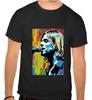26 Курт Кобейн NIRVANA Рок-музыка Черная футболка -1152- Унисекс футболка