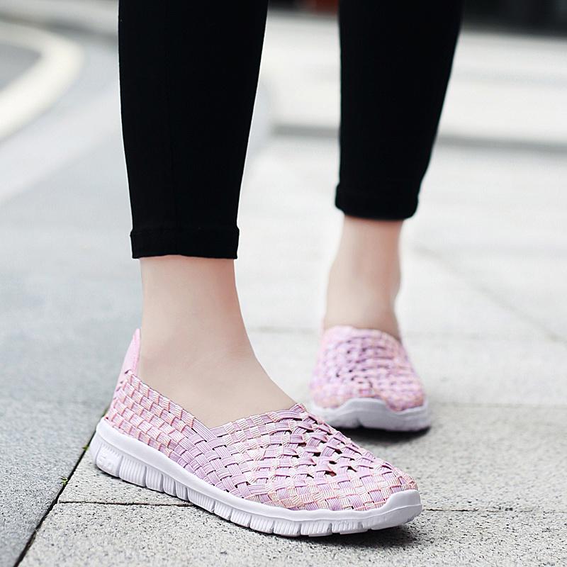 Summer Women Sneakers Comfort Casual Nurse Plus Size Flats Loafers Soft Beach Walking Sports Shoes Lightweight Slip On