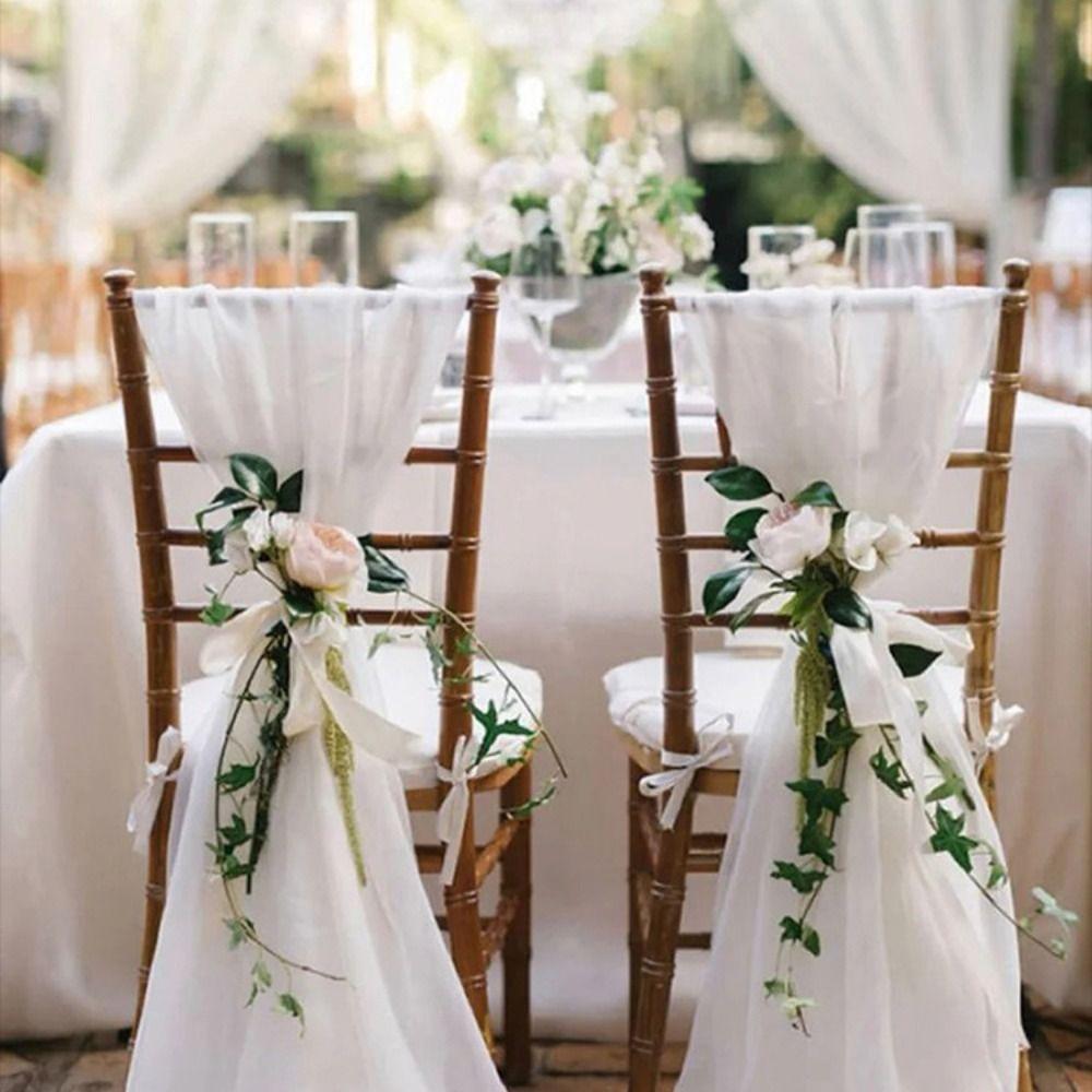 Flowing Polyester Chair Sash 9Ft Romantic Event Ambiance Draping Fabric Versatile Wrinkle-Free Wedding Aisle Decorations Party