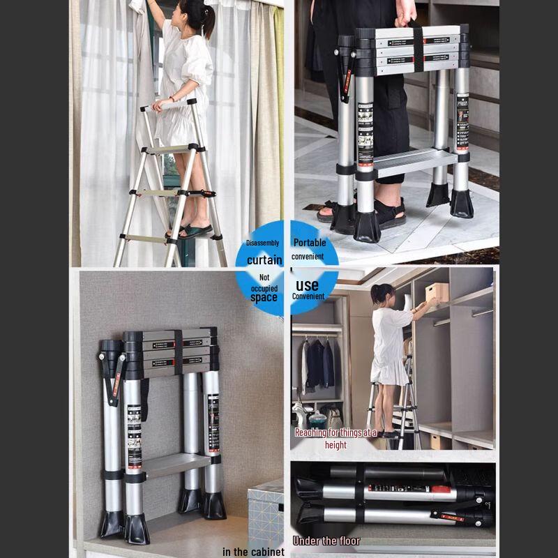 Midoli Telescopic A-Frame Aluminum Alloy Folding Ladder