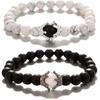 UEUC King&Queen Crown Distance Couple Bracelets His and Her Friendship 8mm Beads Bracelet