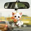 Flower Cat Pendant Car Rearview Mirror Charm Acrylic Christmas Tree Hanging Ornament