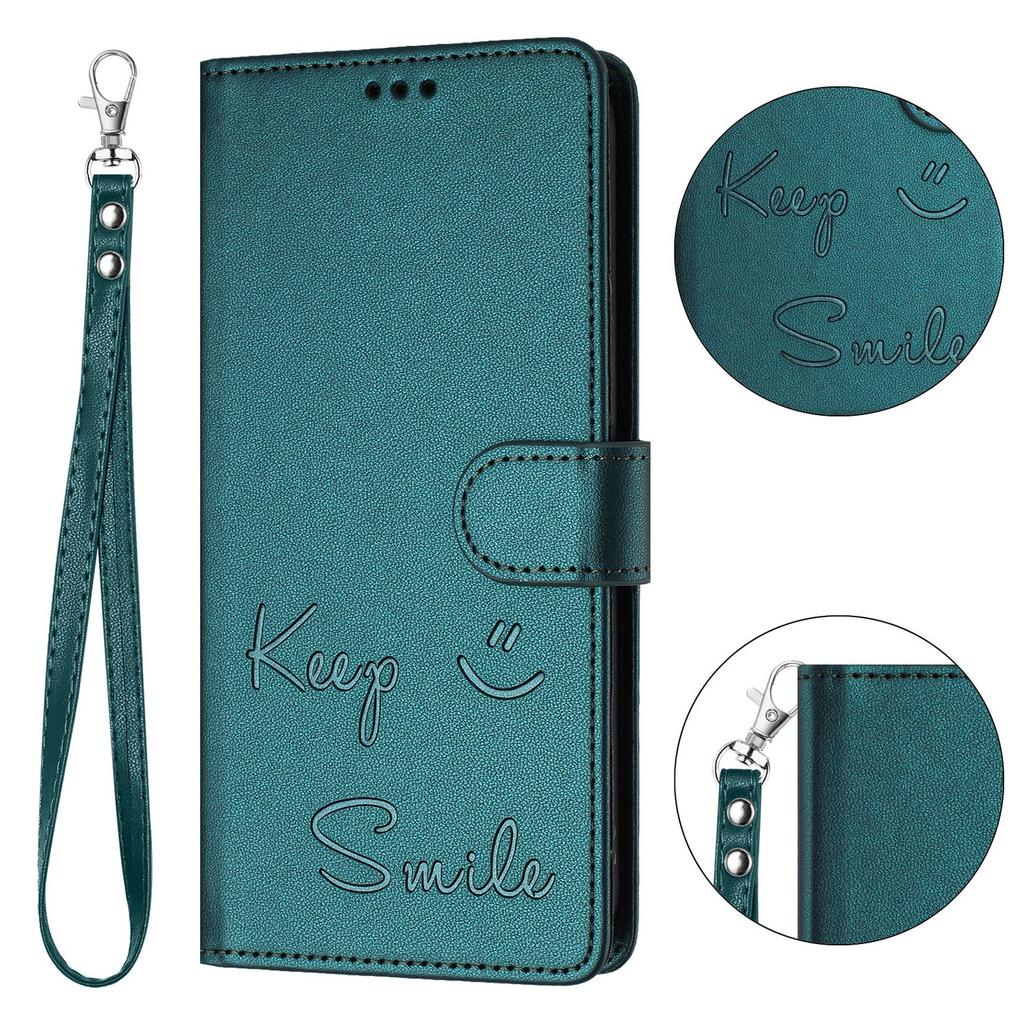 Leather Wallet Flip Case For Doogee N55 Plus N60 Pro Note 58 59 56 56x Keep Smile Embossed Design with Wrist Strap