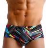 Men's Swim Brief Fashion Print Bikini Shorts with Removeable Pad Swimwear