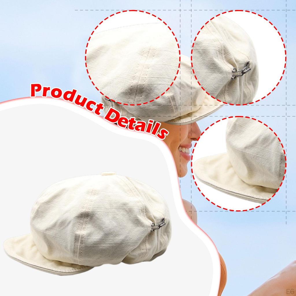 Retro Design Hat for Women Accessories Slouchy Breathable with 6.5cm Brim