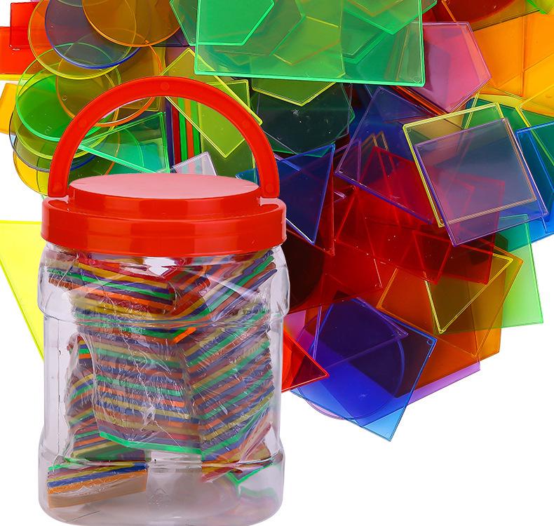 Прозрачные геометрические строительные блоки - развивающие игрушки Монтессори для практического обучения детей раннего возраста