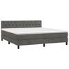 3141492 vidaXL Lit à sommier tapissier et matelas Gris foncé 160x200cm Velours