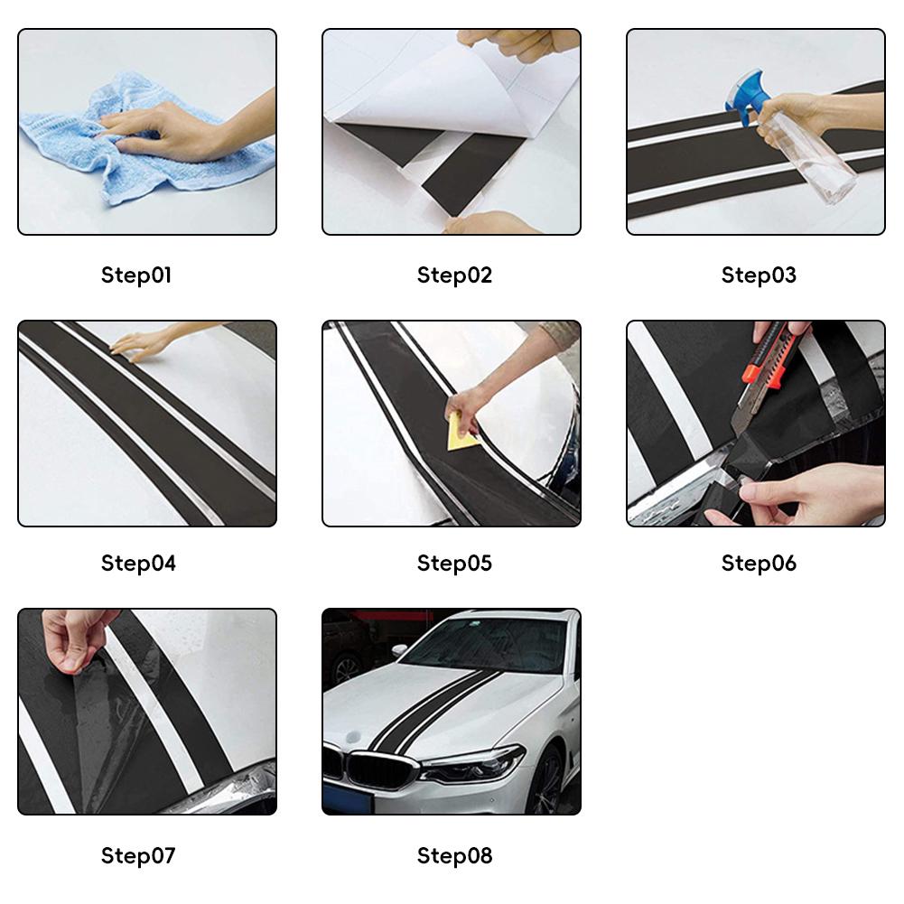 Персонализированные наклейки на капот автомобиля, полосатые наклейки, покрывающая пленка, наклейка на модифицированный кузов автомобиля, аксессуары для украшения автомобиля