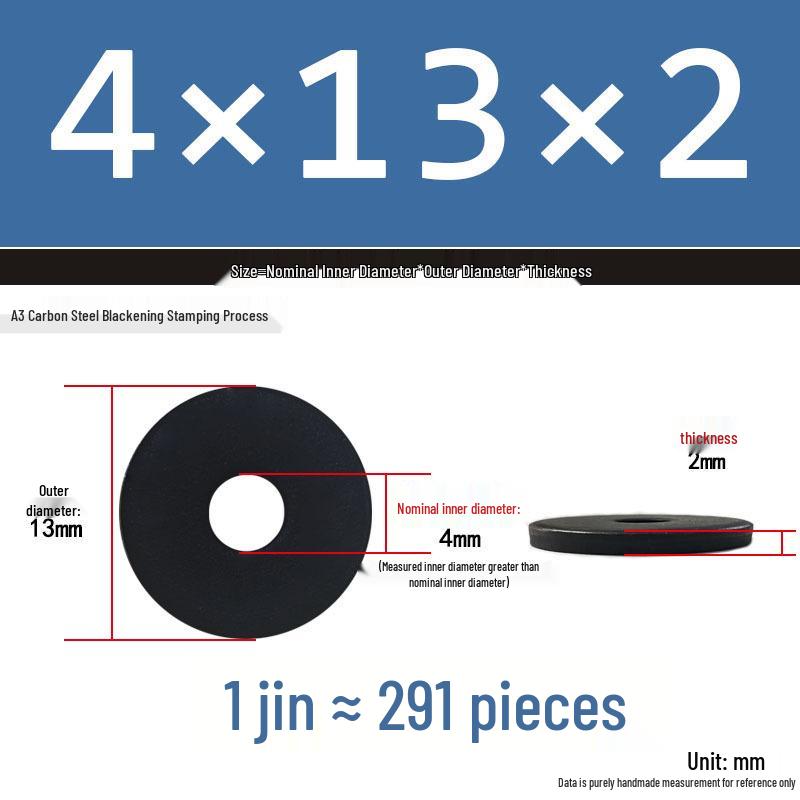 Black Oversized Thickened Round Metal Flat Washer Spacer for Home Use