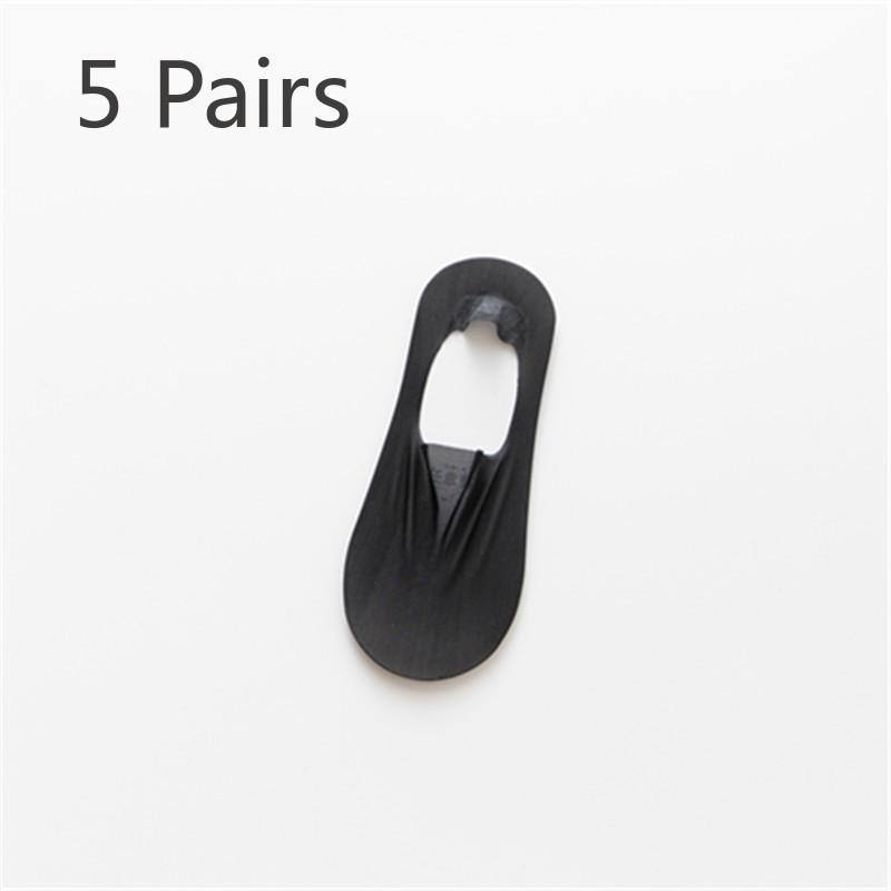 5 пар женских летних однотонных невидимых тонких шелковых носков-лодочек с неглубоким вырезом