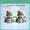 Christmas Snowman Themed Pattern Women Acrylic Earrings For Winter Holiday And