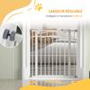 Dog Safety Gate Stair Barrier Extensible Double Locking 74 80 X 76 Cm White