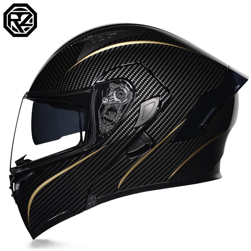 Motorcycle Helmets Men's and Women's Unveiling Helmets Full Helmets Tail Rider Bluetooth Locomotive Men's and Women's Winter Personality Electric