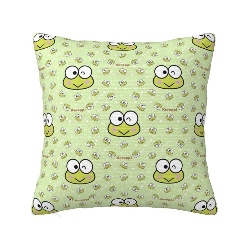 Custom Game Keroppi No Daibouken Cartoon Luxury Pillow Cover Decoration Kawaii Anime Frog Cushions for Sofa