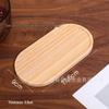 Oval Bamboo Coaster Tray - Persimmon Ruyi Design, Heat Resistant, Anti-Scald, Mosaic Coaster & Succulent Base.