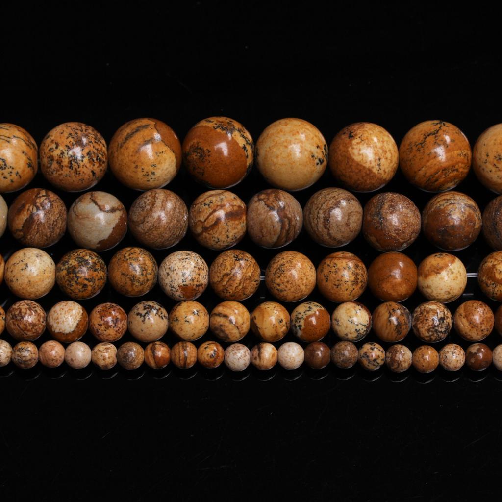 40-15 шт. 4-12 мм изображение яшмы натуральный круглый камень бусины DIY ожерелья аксессуары для изготовления ювелирных изделий