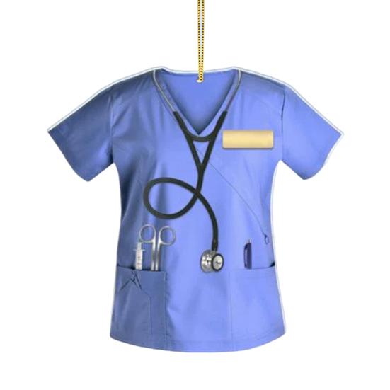 Украшение в форме униформы медсестры, плоское акриловое подвесное украшение, брелок, кулон, подарок для медсестер, врачей, украшение для сумки на машину