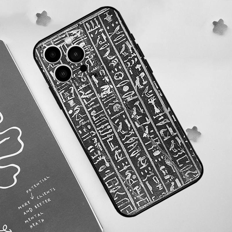 Чехол для телефона с египетскими иероглифами для iPhone 17 Pro Max 14 13 12 11 15 16 Pro Max mini 15 Plus 16e 17 Air Funda