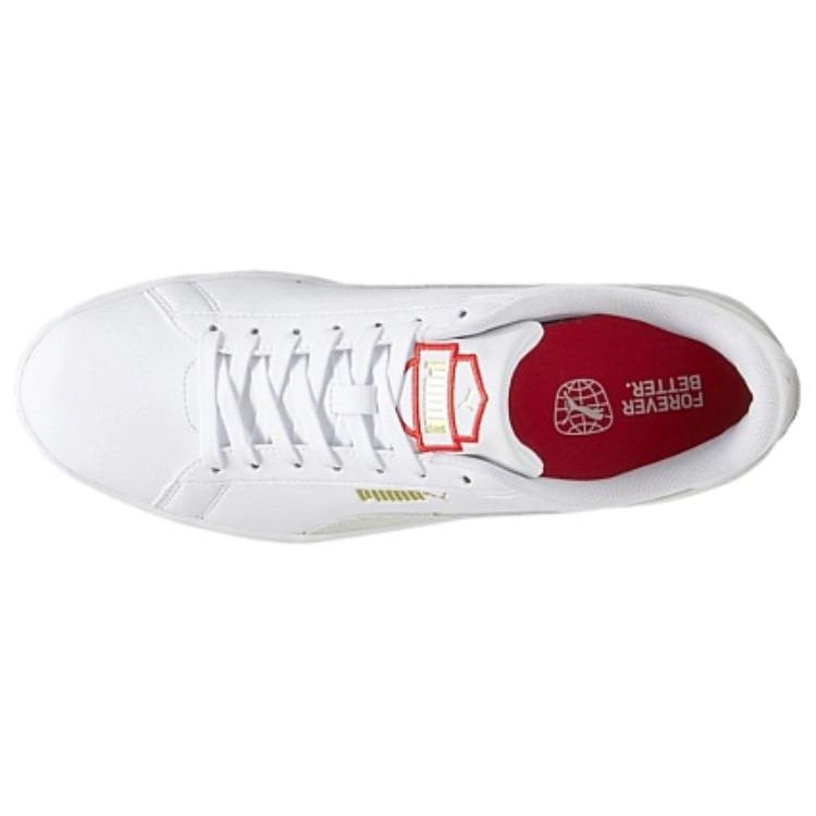 Puma Smash Кроссовки с круглым носком на шнуровке, удобные, универсальные, низкие, унисекс, белые 392498-01