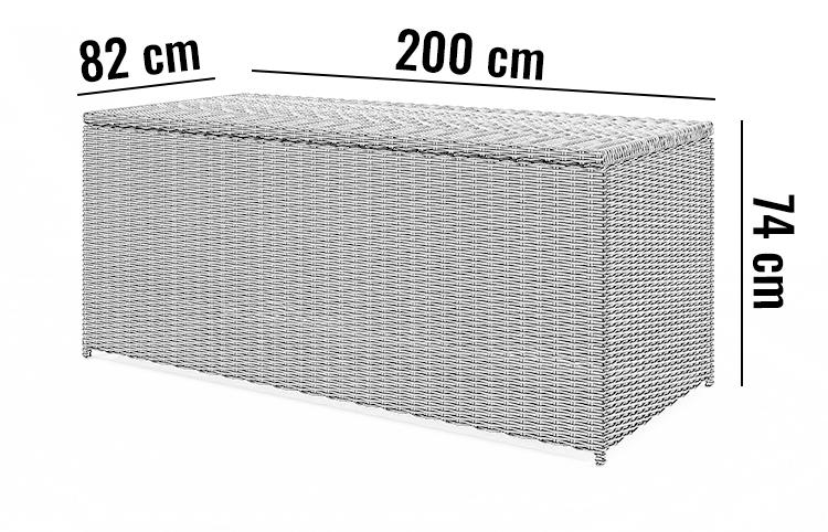 Scatola Garden Cushion Box 200X82X74 1181L Oltre Royal Gray Technorattan Homms