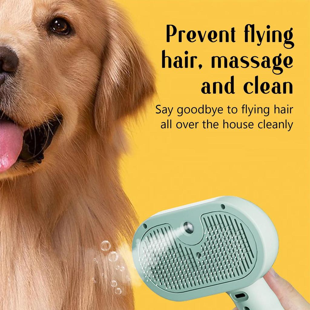 Расческа для собак Паровая массажная щетка для питомцев Круглая головка Зубья Спрей Удаление шерсти для кошек Собак Аксессуары
