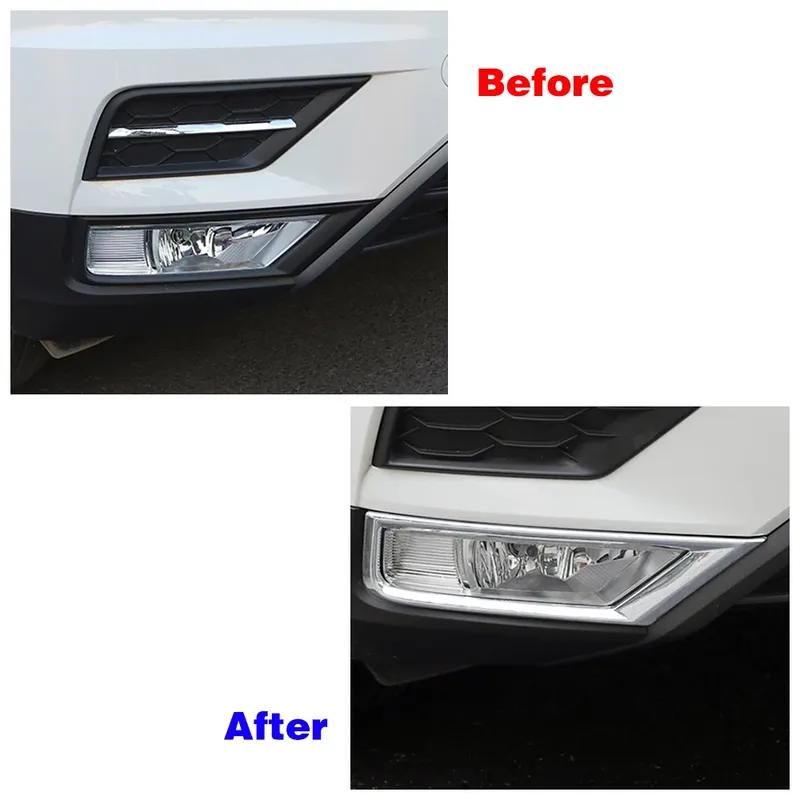 For VW Volkswagen Tiguan MK2 2017- Chrome Fog Light Lamp Trim Cover Frame ABS Exterior Decoration Accessories
