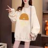 Women's Autumn Winter New Splicing Pullovers O-Neck Letters Fashion Solid Minimalist Casual Loose Long Sleeve Sweatshirts