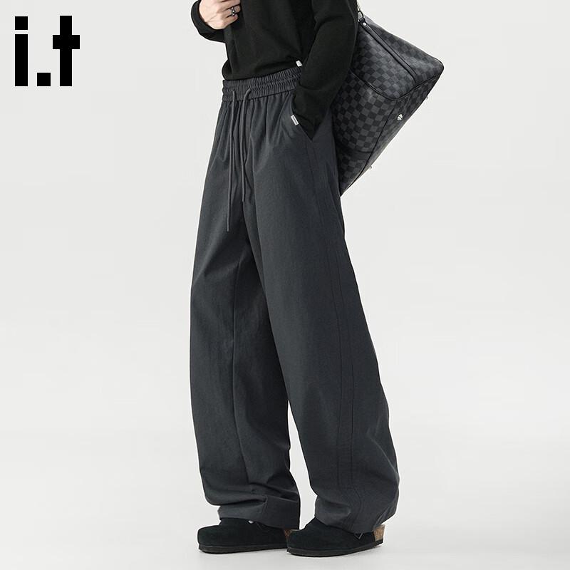 fingercroxxit Men's American Style Loose Fit Straight Leg Casual Pants