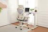 Foldable ergonomic office chair, small space chair with lumbar support, mesh sliding cushion, foldable armrests, 3D headrests with work pedals,purple