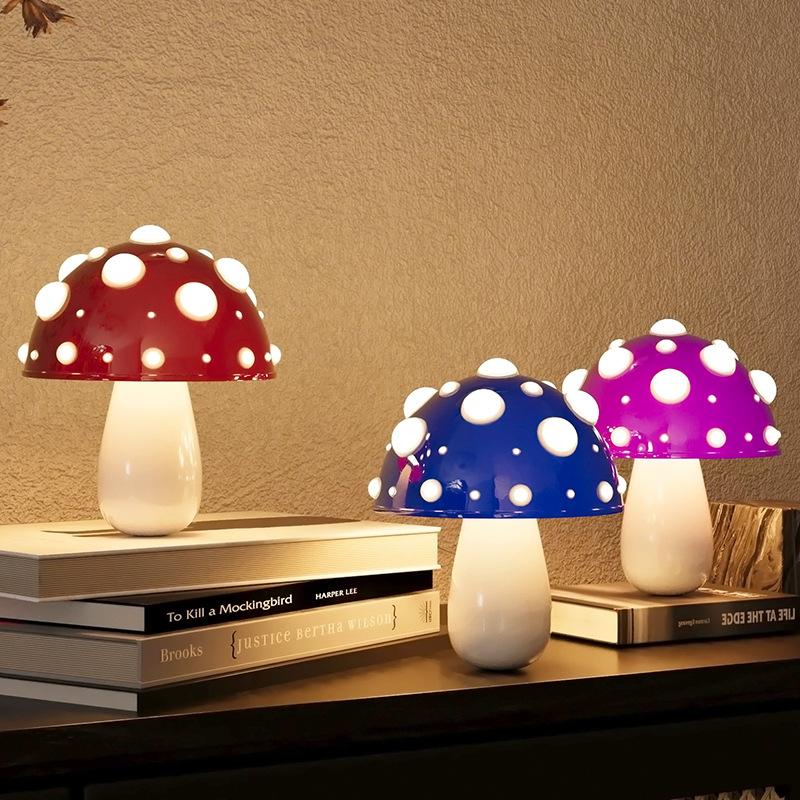 Грибная лампа Fly Amanita с двухцветной светодиодной лампой G9, USB перезаряжаемая настольная лампа с мухомором для гостиной, прикроватного кабинета, отеля