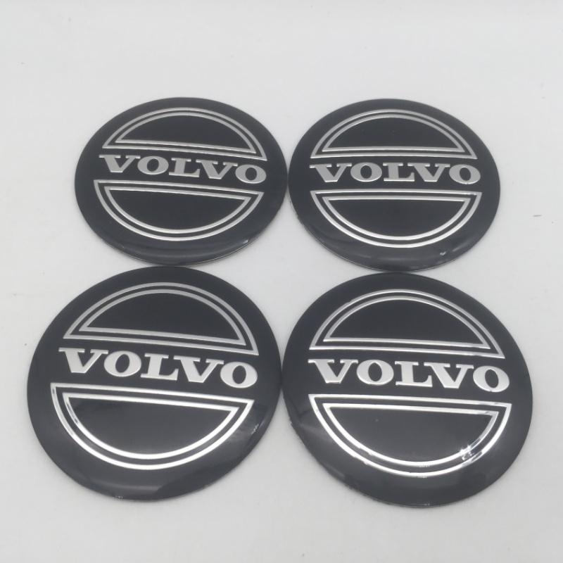 zshkr7 4pcs 3D For VOLVO 56mm 60mm 65mm Car Wheel hub Center Cap emblem Badge covers sticker Decals Styling accessories