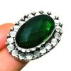 Ювелирное кольцо ручной работы с хром-диопсидом 925 пробы, посеребренное, размер 6