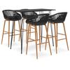 VidaXL 5-piece Bar Set Bistro Furniture Pub Furniture Counter Set Table and Bar Chairs Restaurant 3057378