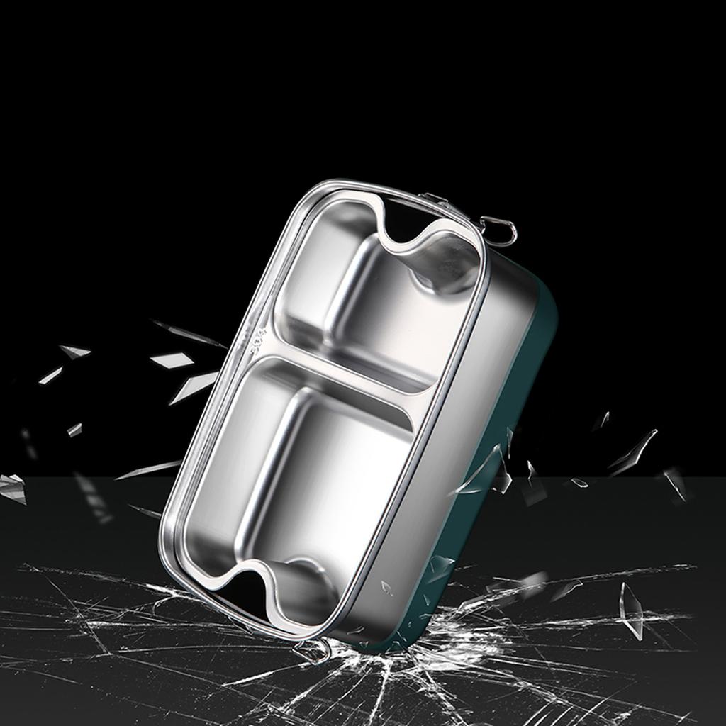 Stainless Steel Lunch Box Double Layer Bentos Box with Compartments Leak Proof Food Container for Adults and Kids