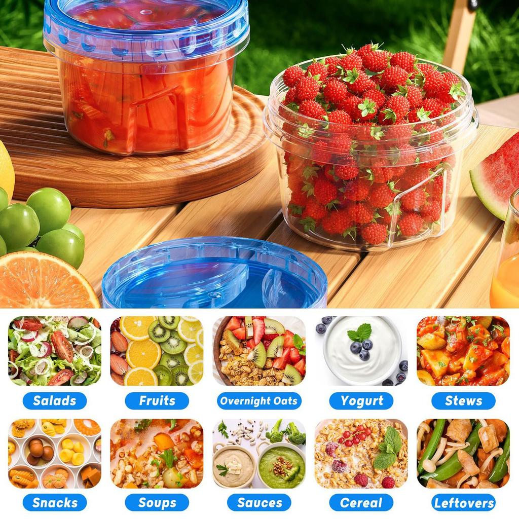Контейнеры для хранения в морозильной камере, Пластиковые контейнеры для хранения продуктов с верхними крышками, Многоразовые контейнеры для супа с крышками