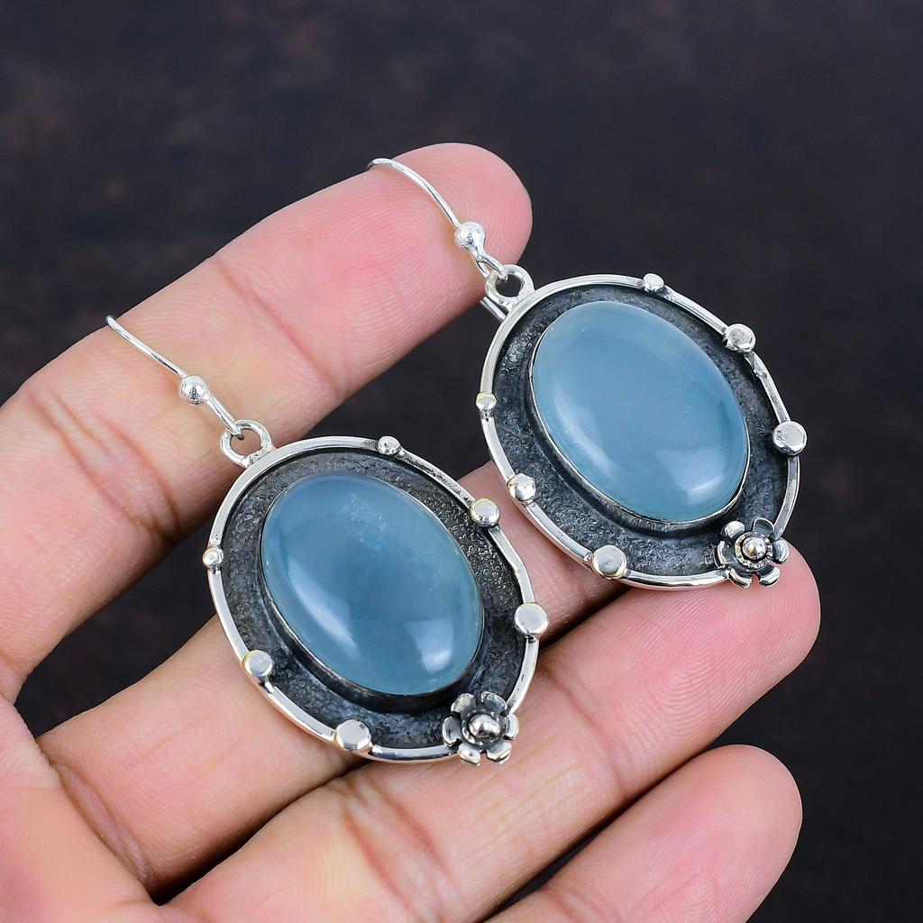 Серьги с аквамарином, оригинальные ювелирные изделия из драгоценных камней, серьги из стерлингового серебра 925 пробы, серьги ручной работы, ювелирные изделия с аквамарином, висячие серьги, подарки для друга